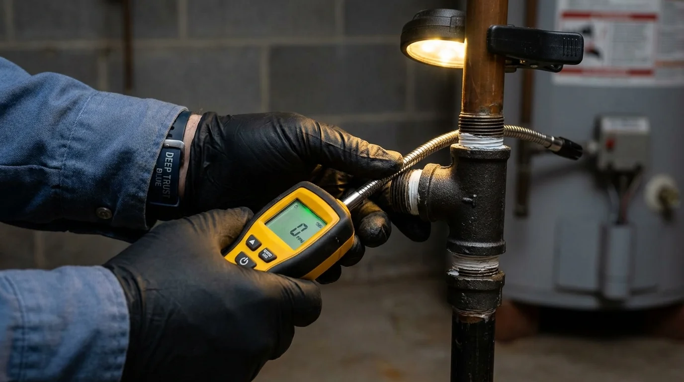 Gas leak detection with electronic sniffer by Johns Plumbing LLC in Pell City