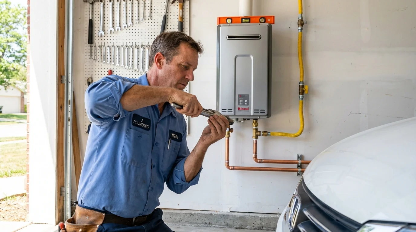 Tankless water heater installation by a Johns Plumbing LLC plumber in Pell City